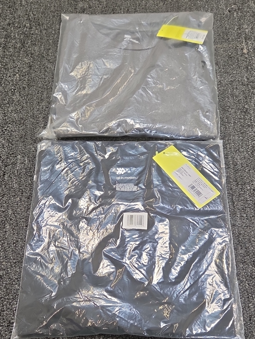 (#3C) All in motion Men's Gray and Charcoal Crew Neck Shirts - 2 Pack